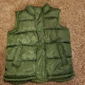 Green old navy puffer vest size 4t